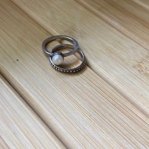 Silpada Set of 2 Pearl ring